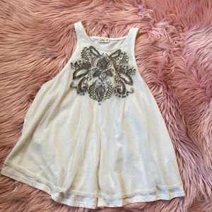 Hollister embellished, Flowey Tank Top, Size X-Small
